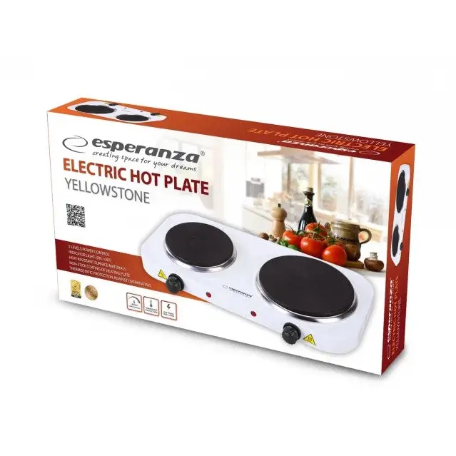 Esperanza EKH007W hob White Countertop Sealed plate 2 zone(s) - CookersAGD-KTU<<<Home Appliance - ProductsAGD<<<ActionPL