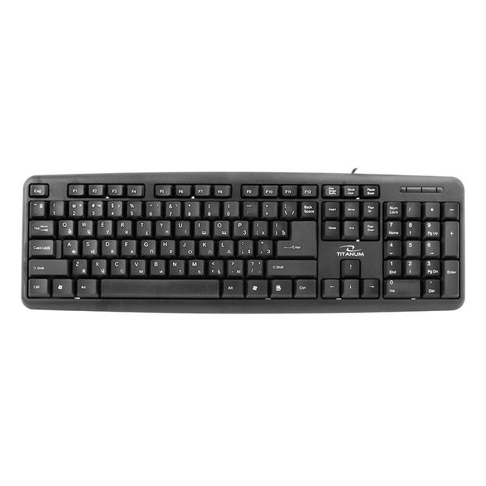 Keyboard Titanum TKR101 Black Monochrome English Russian QWERTY