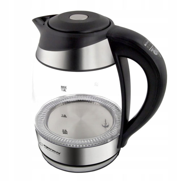 Esperanza EKK026 electric kettle 1.7 L 2200 W Black, Transparent