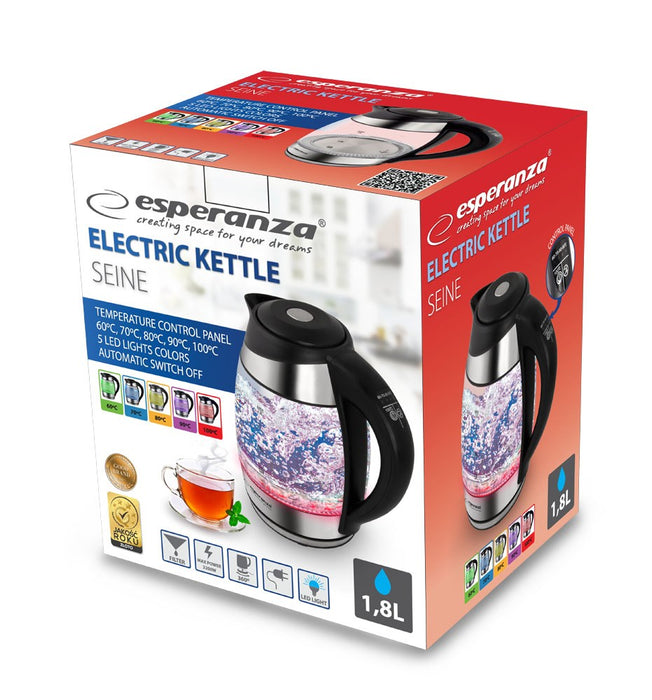 Esperanza EKK026 electric kettle 1.7 L Black,Transparent 2200 W