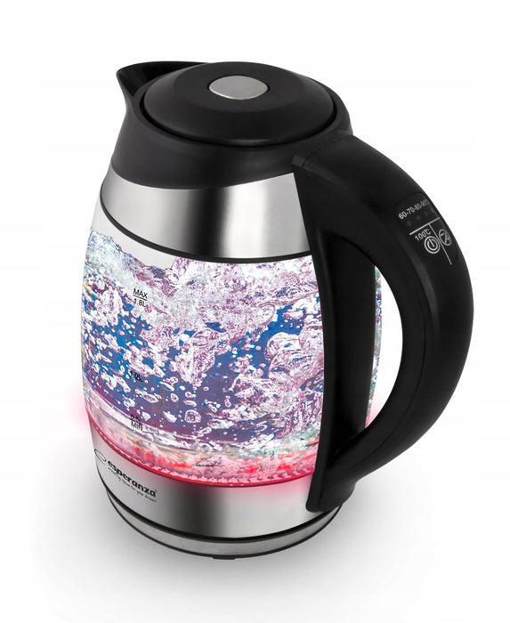 Esperanza EKK026 electric kettle 1.7 L 2200 W Black, Transparent
