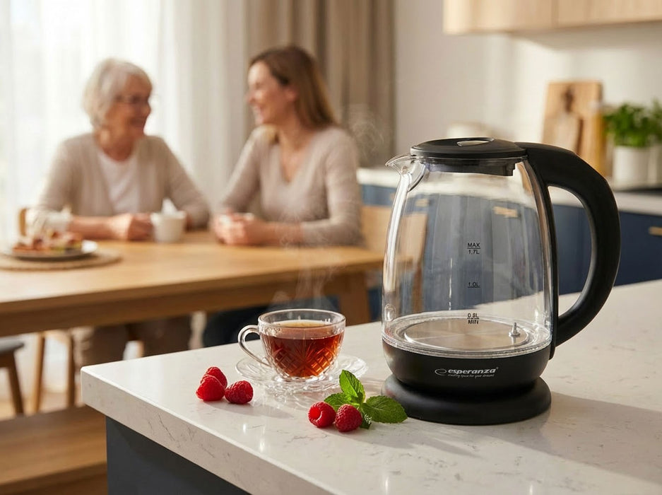 Esperanza EKK027 electric kettle 1.7 L Black,Transparent 2200 W