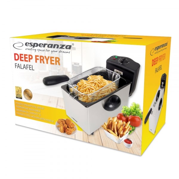 Esperanza FALAFEL Single 3 L Stand-alone 2200 W Deep fryer Black, White