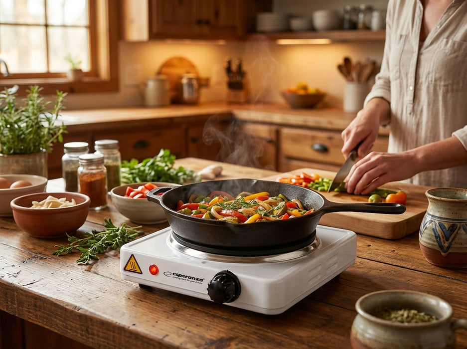 Esperanza EKH002W hob Black,White Countertop Sealed plate 1 zone(s)