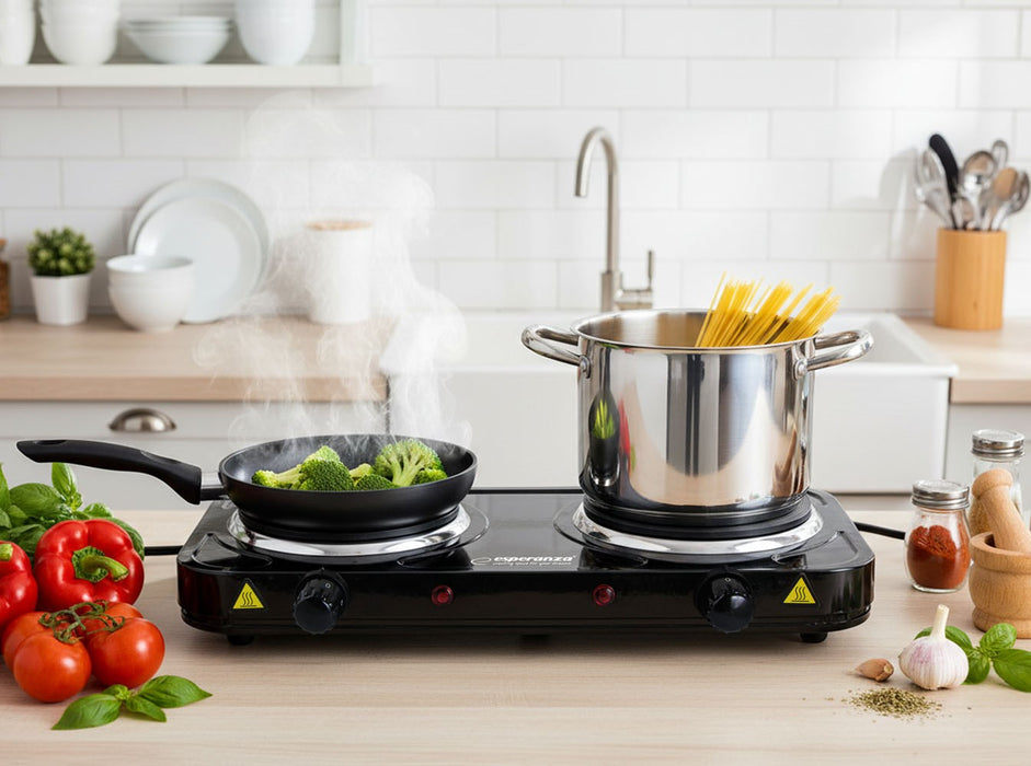 Esperanza EKH010K Electric cooker, top, 2 heating fields, black