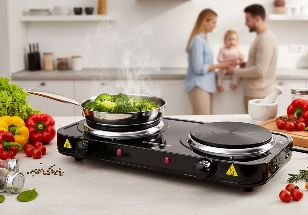Esperanza EKH010K Electric cooker, top, 2 heating fields, black