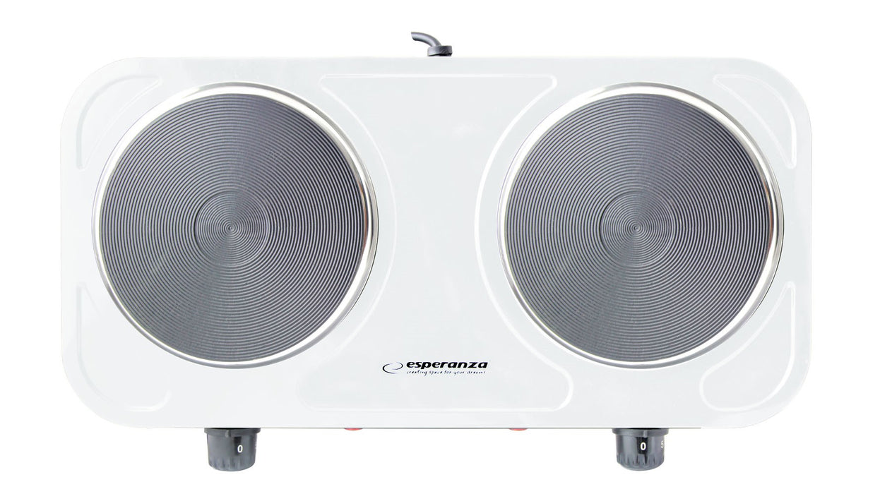 Esperanza EKH010W Adjustable electric cooker, 2 heating fields, white