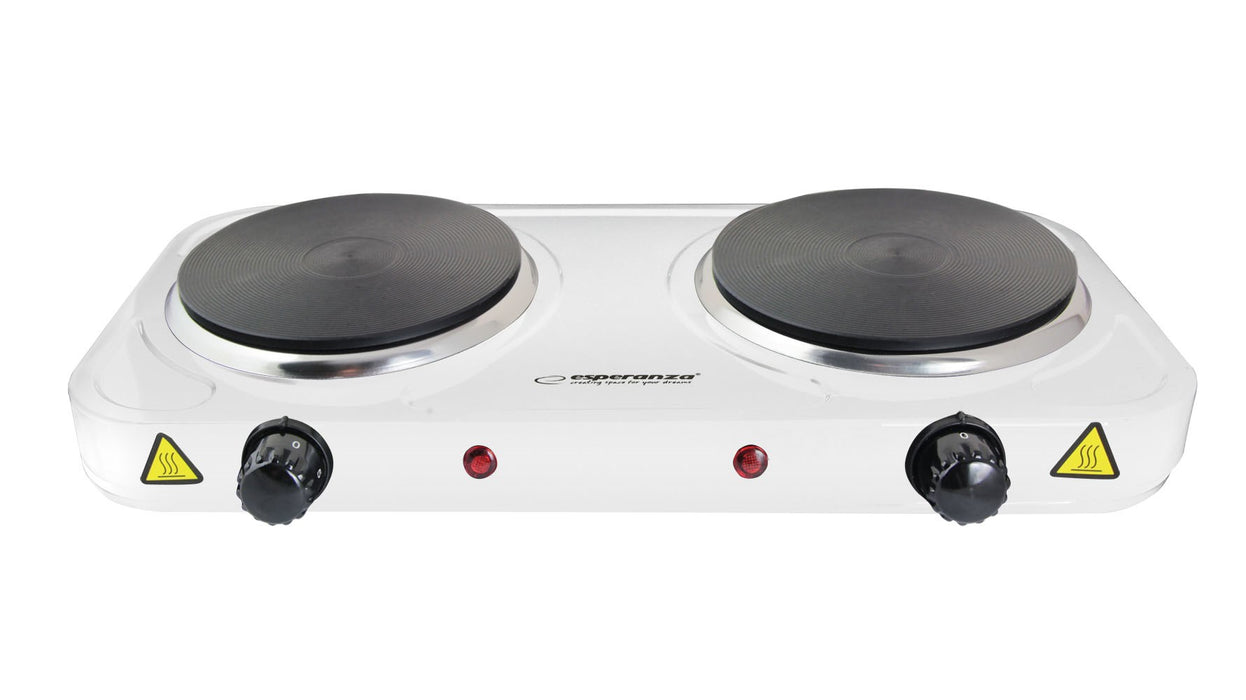 Esperanza EKH010W Adjustable electric cooker, 2 heating fields, white