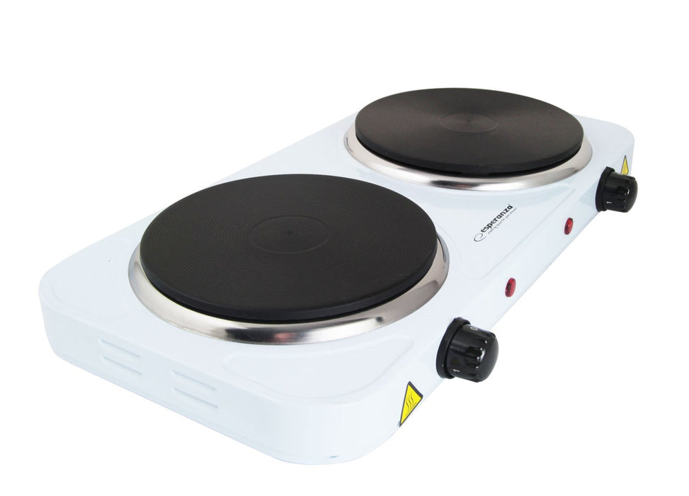 Esperanza EKH010W Adjustable electric cooker, 2 heating fields, white