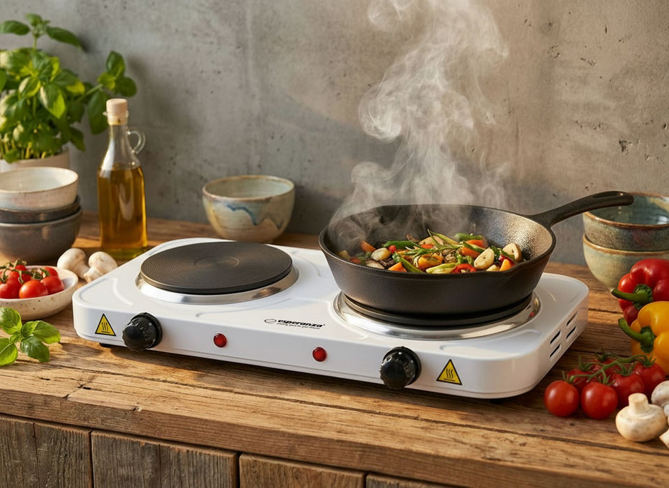 Esperanza EKH014W Electric cooker 2 zones White