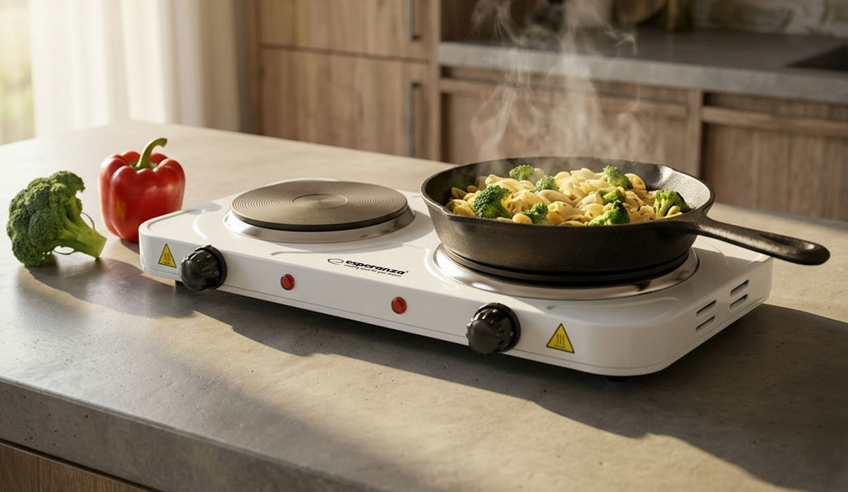 Esperanza EKH014W Electric cooker 2 zones White