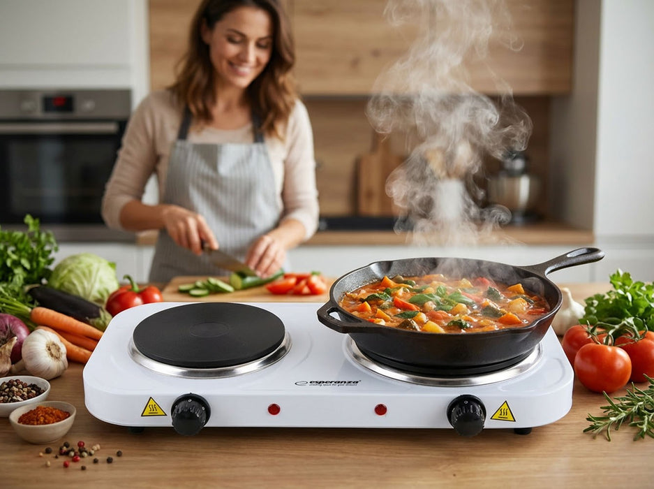 Esperanza EKH014W Electric cooker 2 zones White