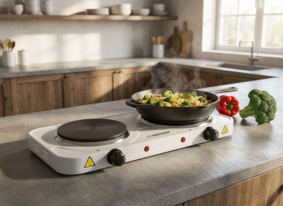 Esperanza EKH014W Electric cooker 2 zones White
