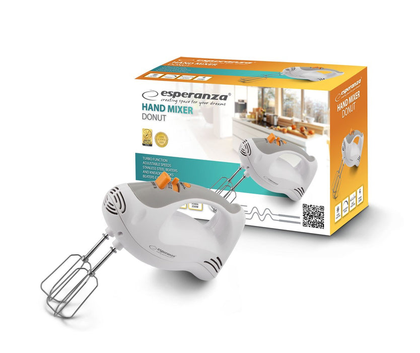 Esperanza EKM009 Hand mixer Gray, White 250 W