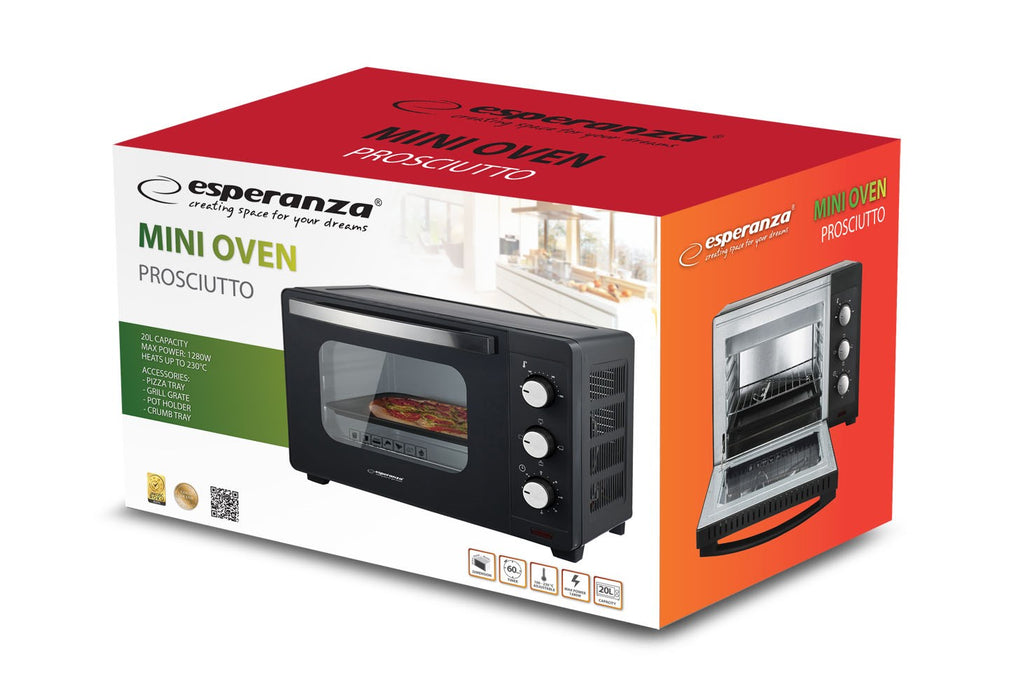 Esperanza EKO008N Mini Oven 20 l 1280 W Black