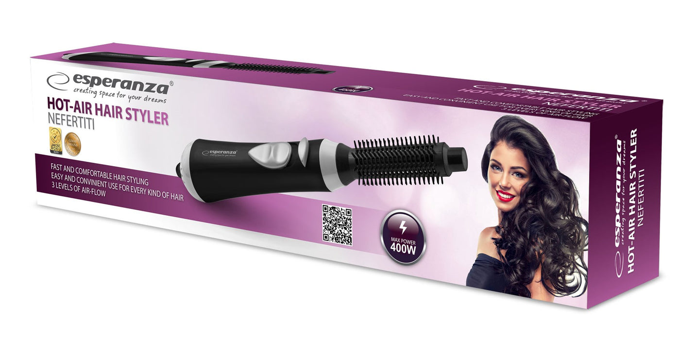 Esperanza EBL001K hair styling tool Hot air brush Black 1.6 m 400 W