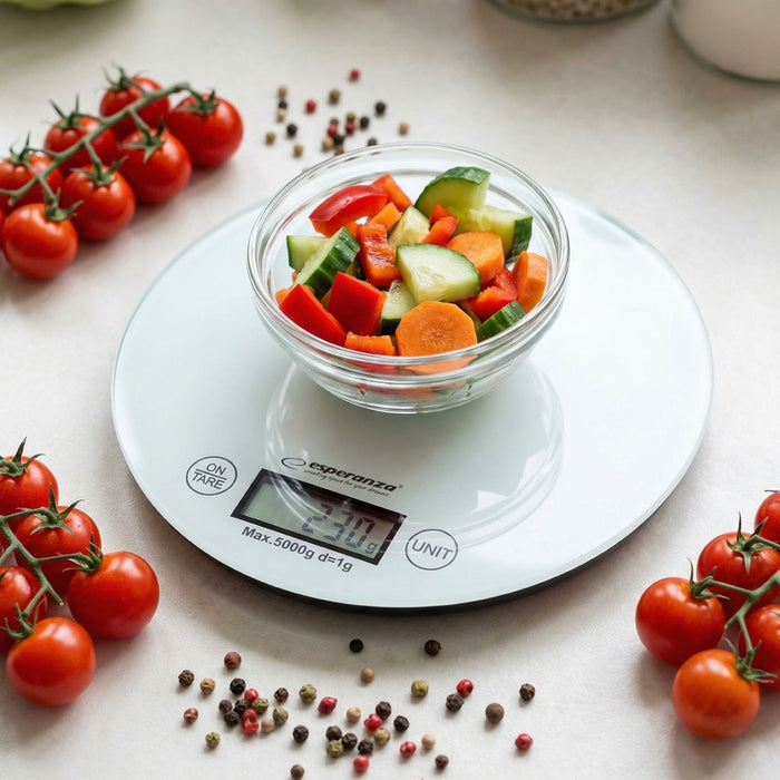 Esperanza EKS003W Electronic Kitchen Scale White Round