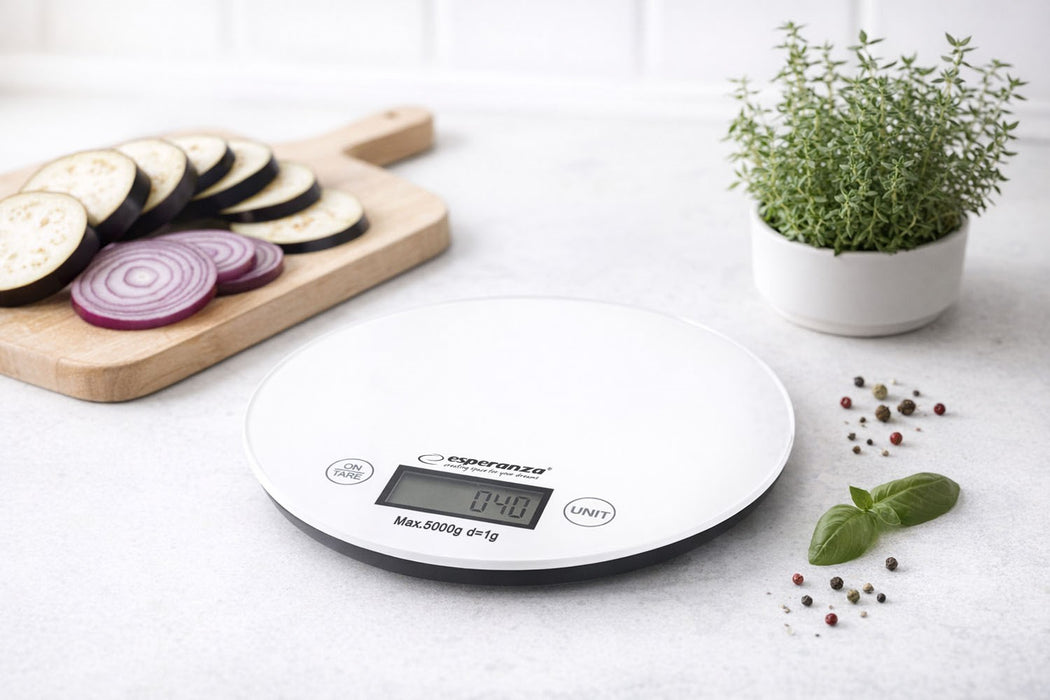 Esperanza EKS003W Electronic Kitchen Scale White Round