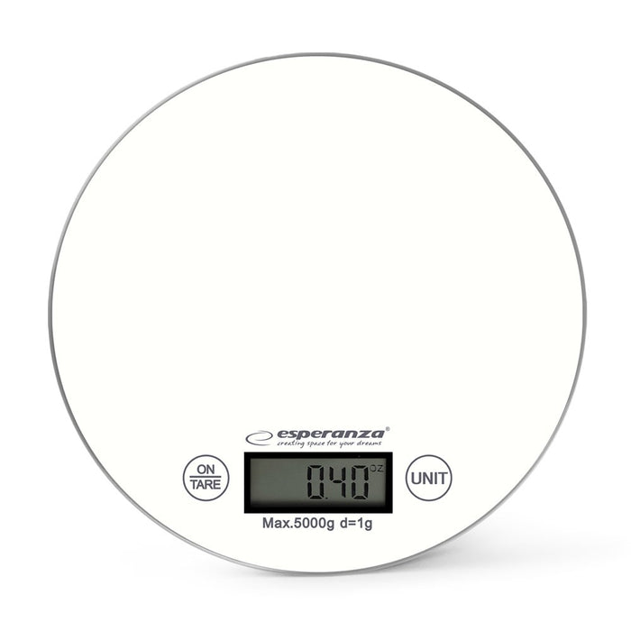 Esperanza EKS003W Electronic Kitchen Scale White Round