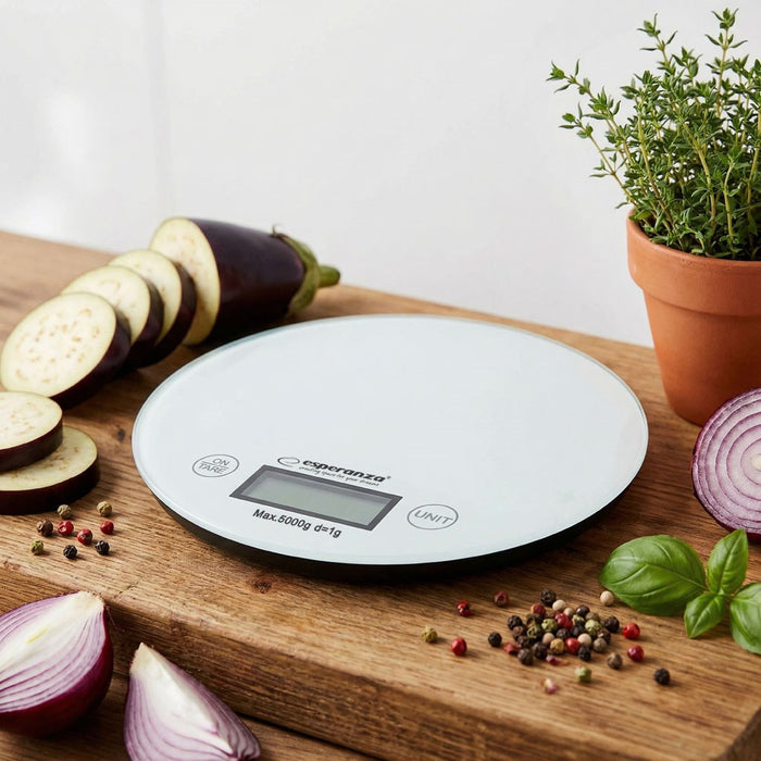 Esperanza EKS003W Electronic Kitchen Scale White Round