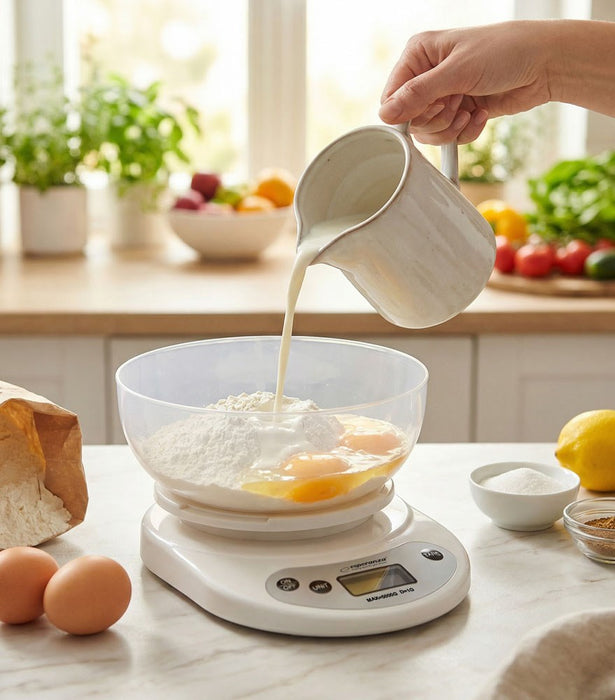Esperanza EKS007 Kitchen scale with a bowl. White Electronic kitchen scale