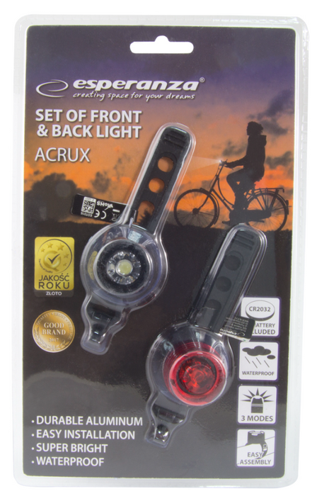 Esperanza Front and rear bicycle light ACRUX