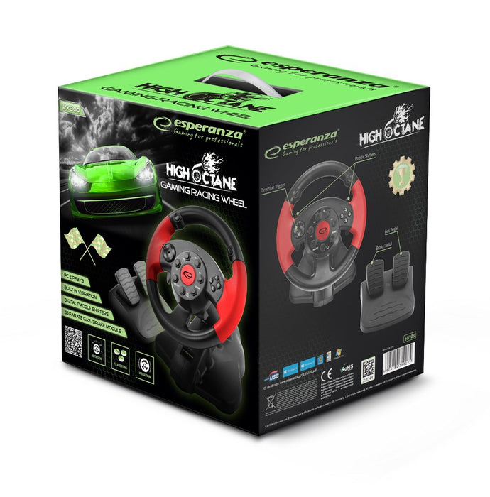 xlyne EG103 Gaming Controller Steering wheel PC,Playstation 2,Playstation 3 Digital Black,Red