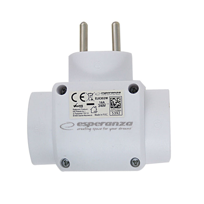 Esperanza ELK302W Electrical Splitter 3 sockets White