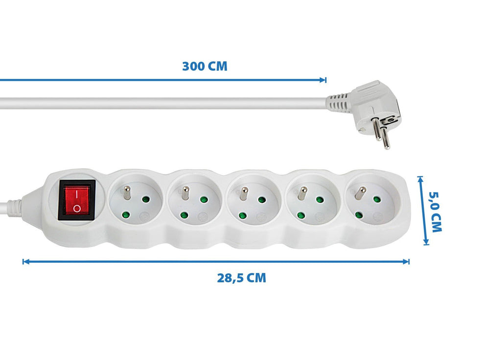 Esperanza ELK215W power extension 3 m 5 AC outlet(s) Indoor White
