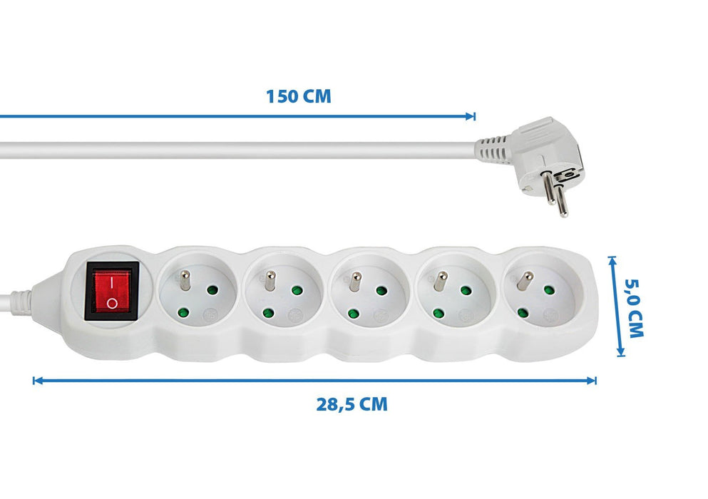 Esperanza ELK214W power extension 1.5 m 5 AC outlet(s) Indoor White