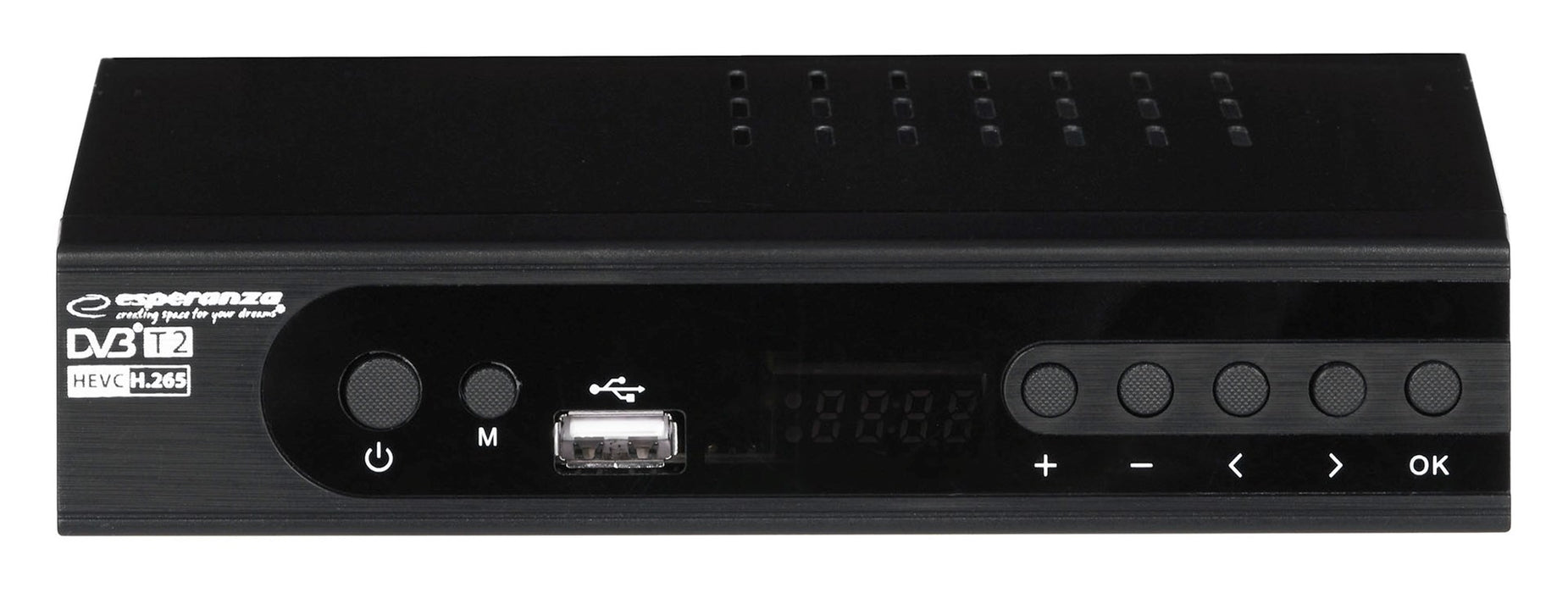 Esperanza EV106P Digital DVB-T2 H.265/HEVC tuner, Black