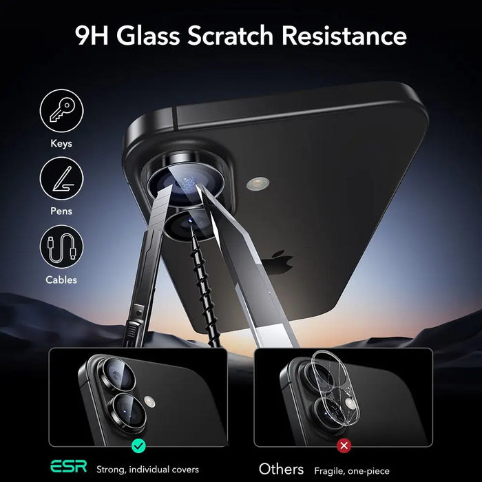 ESR Armorite Camera Cover for iPhone 16 / 16 Plus / 17 - Black - Cell phone tempered glass<<<HurtelXML