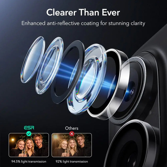 ESR Armorite Camera Cover for iPhone 16 / 16 Plus / 17 - Transparent - Cell phone tempered glass<<<HurtelXML