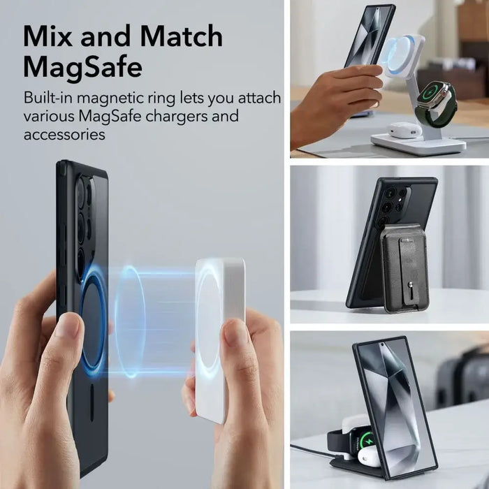 ESR Classic Hybrid Halolock Case for Samsung Galaxy S24 Ultra - Matte Black - Cell phone cases and covers<<<HurtelXML