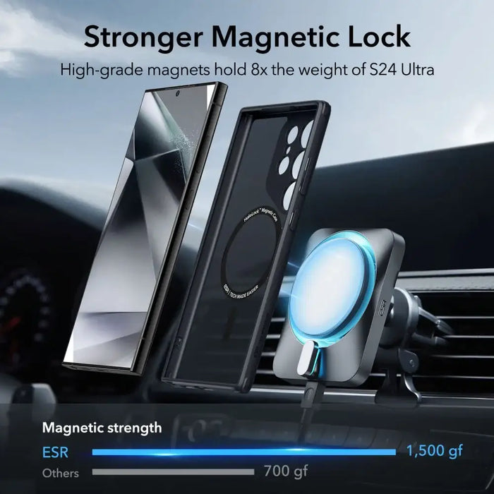 ESR Classic Hybrid Halolock Case for Samsung Galaxy S24 Ultra - Matte Black - Cell phone cases and covers<<<HurtelXML