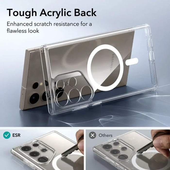 ESR Classic Hybrid Halolock Case with MagSafe for Samsung Galaxy S24 Ultra - Clear - Cell phone cases