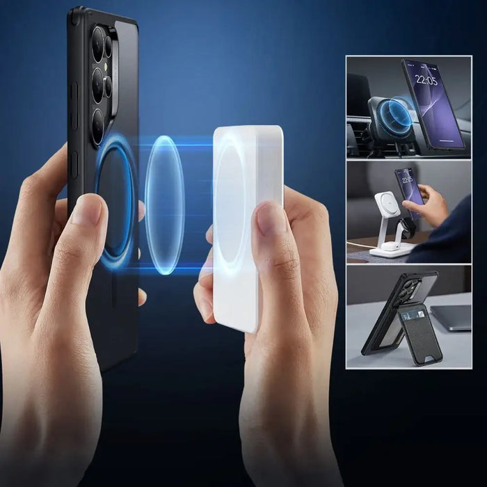 ESR Classic Hybrid Halolock MagSafe Case for Samsung Galaxy S25 Ultra - Translucent Black - Cell phone cases