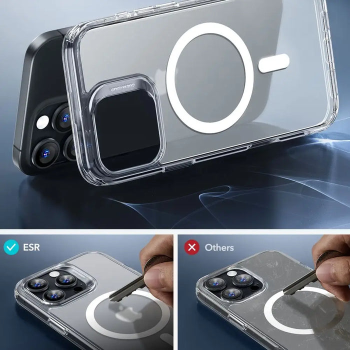 ESR Classic Hybrid Halolock MagSafe Case + Tempered Glass for iPhone 16 Pro Max - Semi-Transparent - Cell phone cases