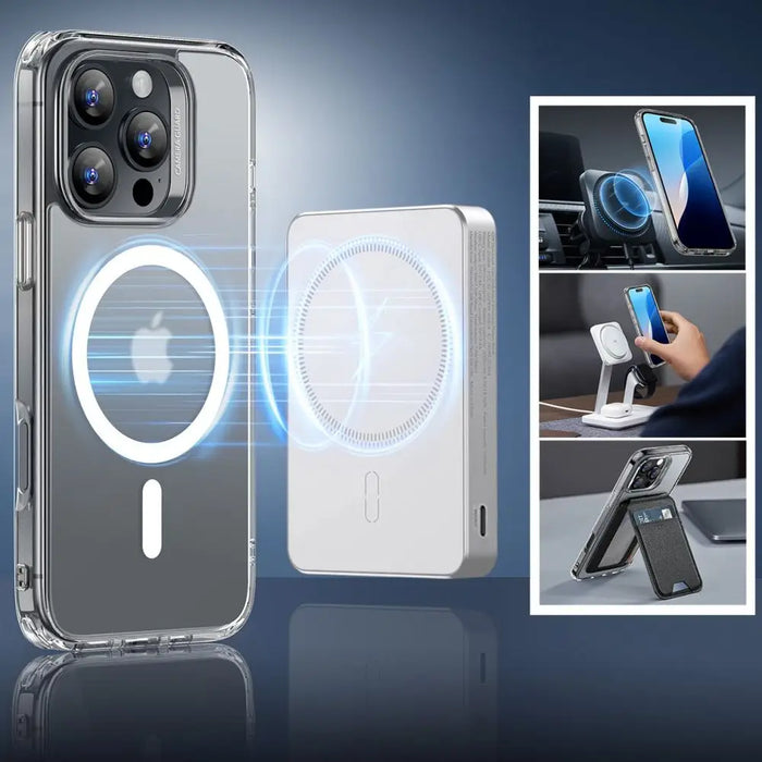 ESR Classic Hybrid Halolock MagSafe Case + Tempered Glass for iPhone 16 Pro Max - Semi-Transparent - Cell phone cases