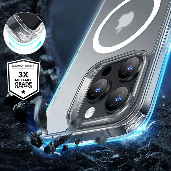 ESR Classic Hybrid Halolock MagSafe Case + Tempered Glass for iPhone 16 Pro Max - Semi-Transparent - Cell phone cases