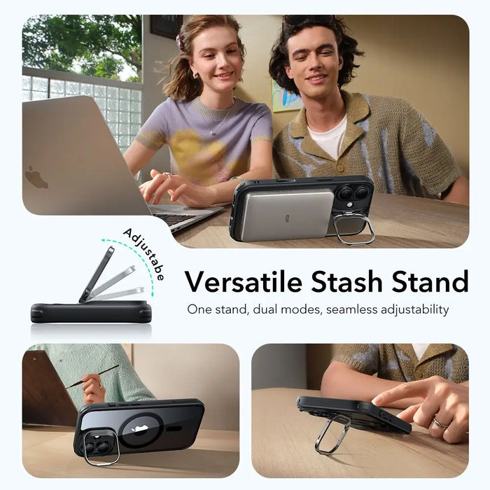 ESR Classic Hybrid Kickstand MagSafe Case for iPhone 17 - Clear Black - Cell phone cases and covers<<<HurtelXML