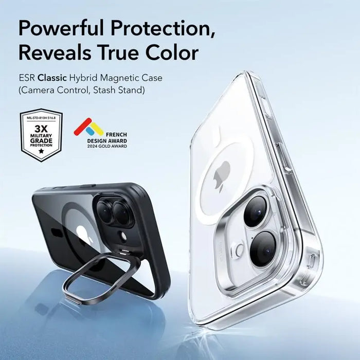 ESR Classic Hybrid Kickstand MagSafe Case for iPhone 17 - Clear Black - Cell phone cases and covers<<<HurtelXML