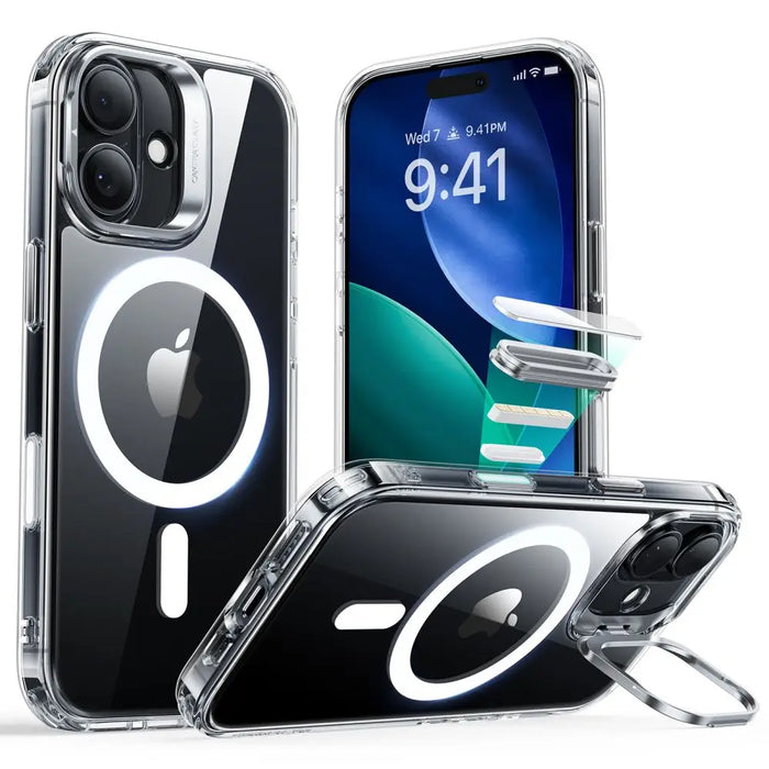 ESR Classic Hybrid Kickstand MagSafe Case for iPhone 17 - Clear - Cell phone cases and covers<<<HurtelXML