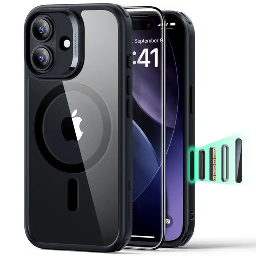 ESR Classic Hybrid MagSafe + Tempered Glass Set for iPhone 17 - Clear Black - Cell phone tempered glass<<<HurtelXML