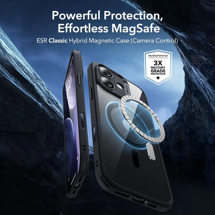ESR Classic Hybrid MagSafe + Tempered Glass Set for iPhone 17 - Clear Black - Cell phone tempered glass<<<HurtelXML