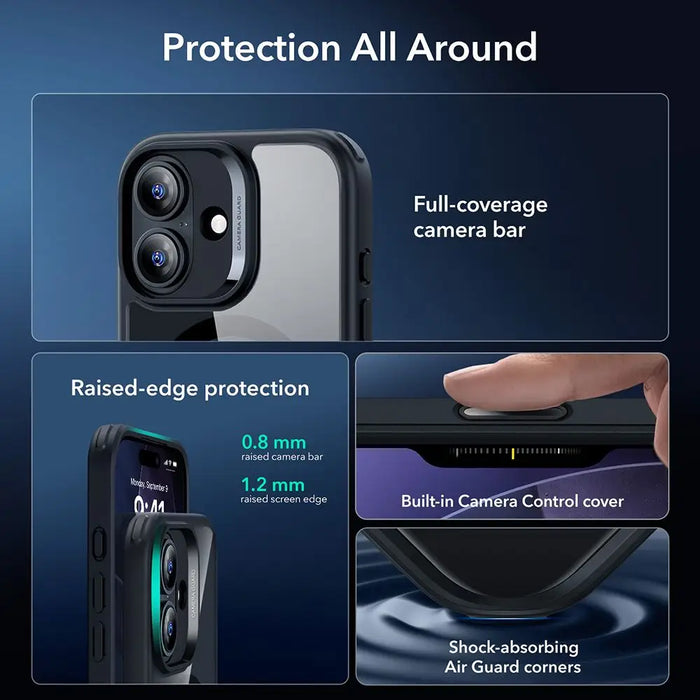 ESR Classic Hybrid MagSafe + Tempered Glass Set for iPhone 17 - Clear Black - Cell phone tempered glass<<<HurtelXML
