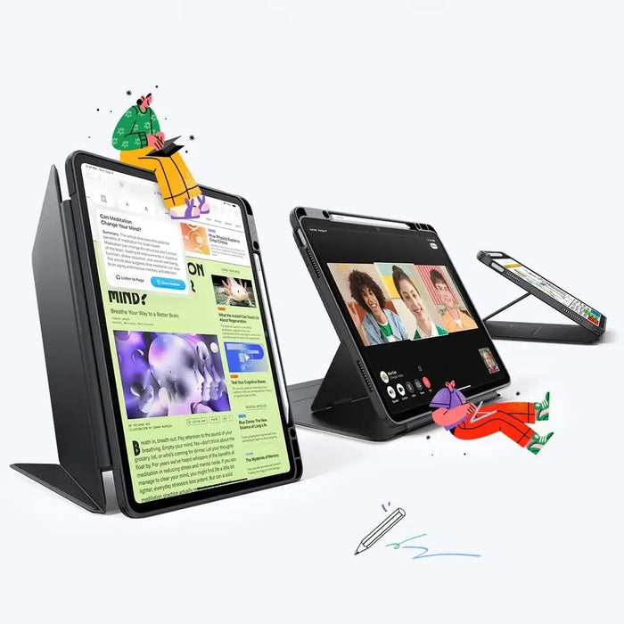 ESR Flip Hybrid Case for iPad Air 13’’ 1 / 2 (gen.) 2024-2025 - Black - Cell phone cases and covers<<<HurtelXML