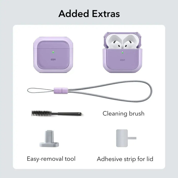 ESR Orbit Halolock MagSafe case for Apple AirPods 4 - purple - Cell phone cases and covers<<<HurtelXML