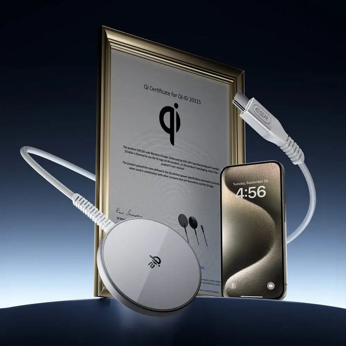 ESR Qi2 mini wireless charger (HaloLock)(silver) - Wireless chargers<<<Chargers<<<GSM Accessories<<<InnproXML&&&Cell