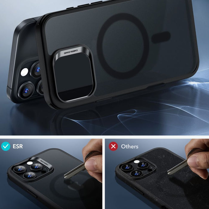 ESR Classic Hybrid Halolock MagSafe Case Set + Tempered Glass for iPhone 16 Pro Max - Semi-Transparent with Black Frame
